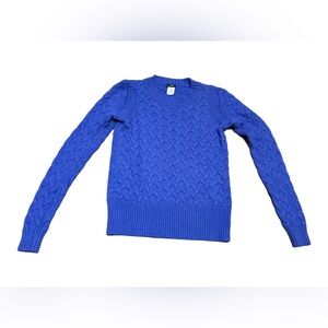 J. Crew Electric Blue Cable Knit Sweater